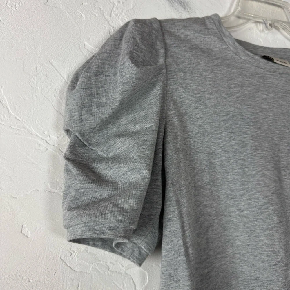 Pinko Italy Shirt Knit Top Tee Zafira Jersey Heather Marled Light Grey Puff - Picture 3 of 9
